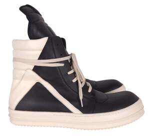 Rick Owens Geobasket Leather Sneakers US 10 EU 43 Mens Black $1525